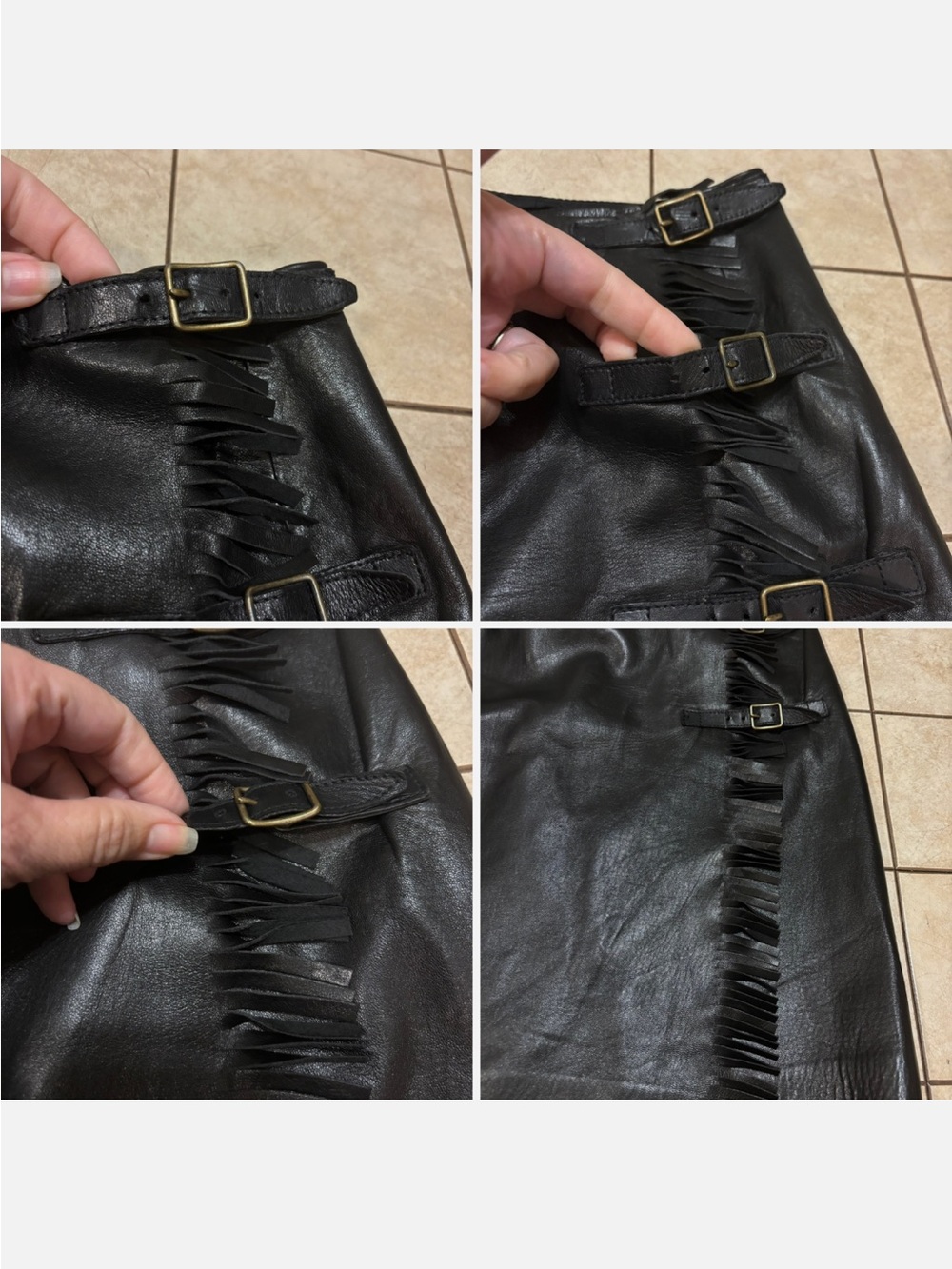 Ralph Lauren Collection Black Leather Wrap Fringe Skirt SZ 10 VTG
RARE Western - Picture 5 of 10